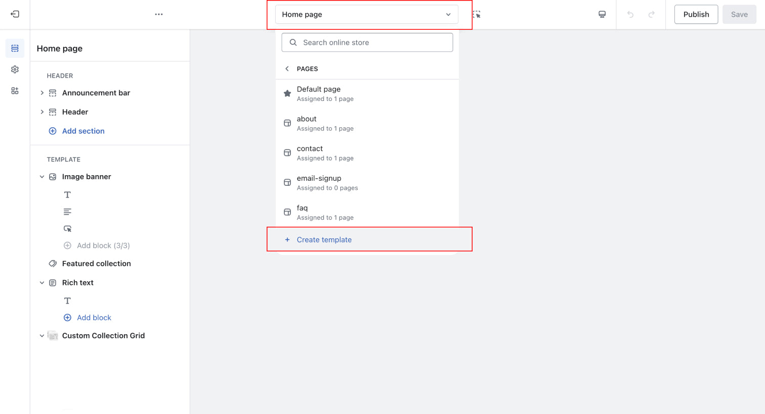 <p>Create a Template Page</p>