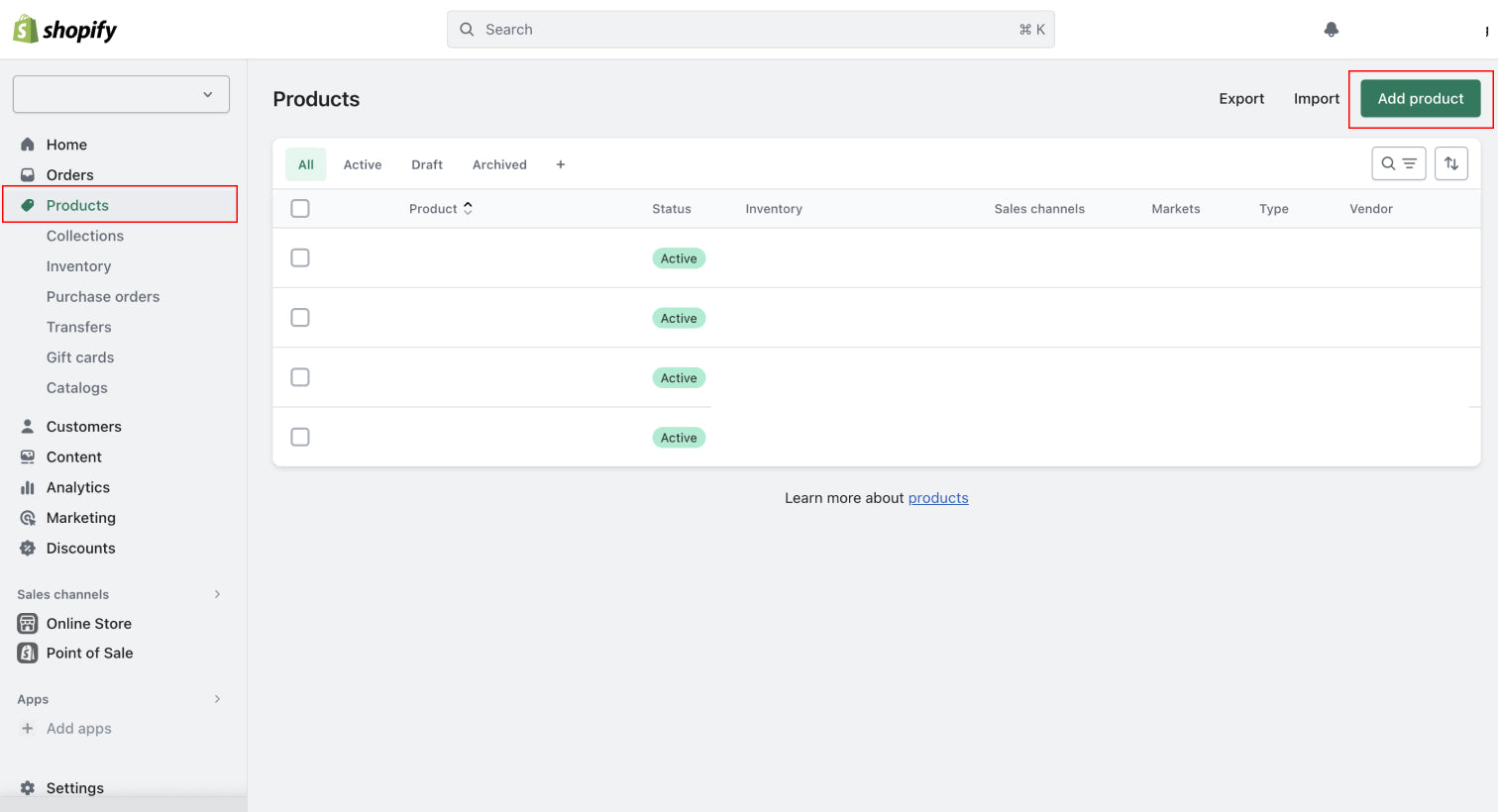 <p>Adding and updating products</p>